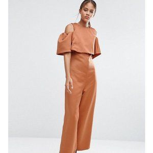NWT Asos Bonded off the shoulder jumpsuit sz 6